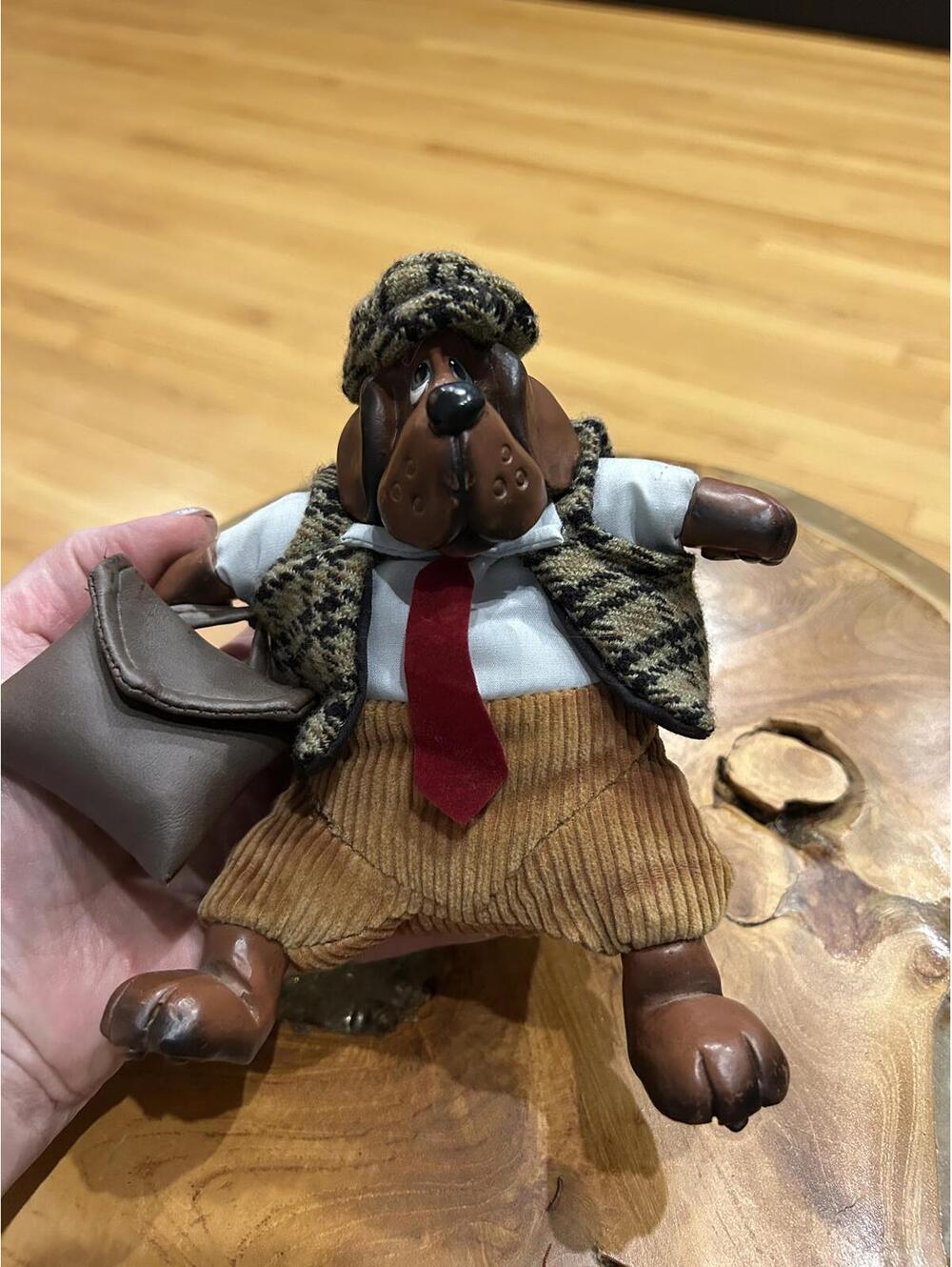 Russ Berrie Handpainted Dog Figurine Plush with Accessories